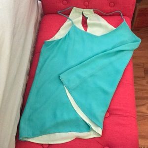 Reversible teal and sea foam flouncy top!